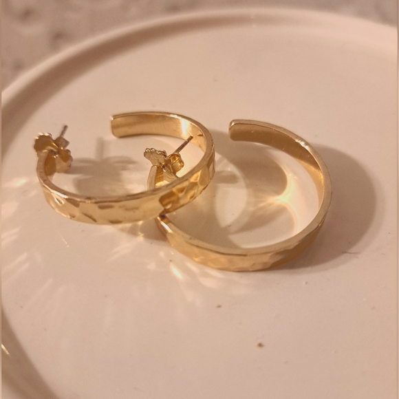 TJ Maxx Jewelry Small Gold Tone Half Moon Hoop Earrings Poshmark